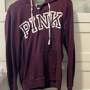 Burgundy zip up hoodie